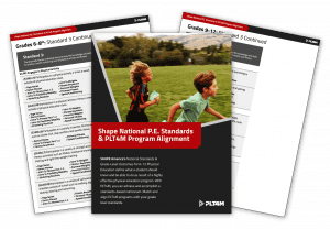 Shape National PE Standards and PLT4M program alignment cover photo.