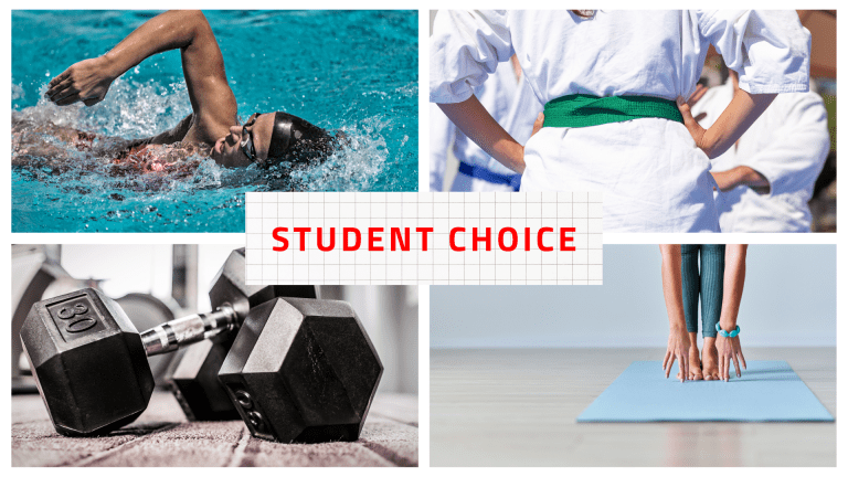 Student choice options for physical education.
