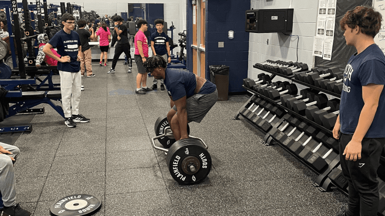 Students workout at Plainfield South High School.
