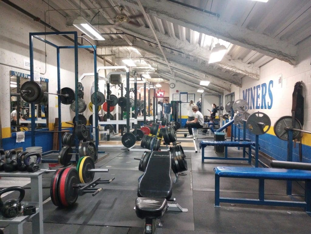 Beulah High School weight room.