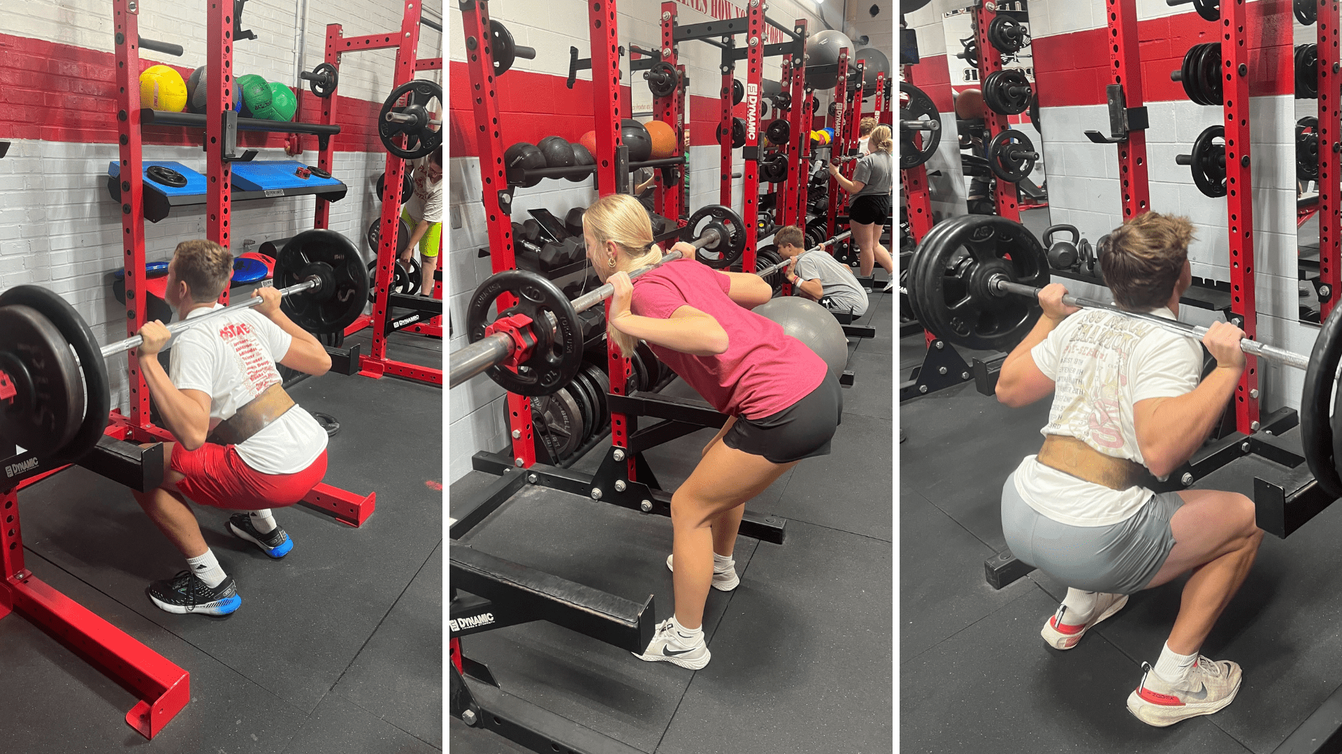 Collage of student-athletes working out at Plainview Junior Senior High School.