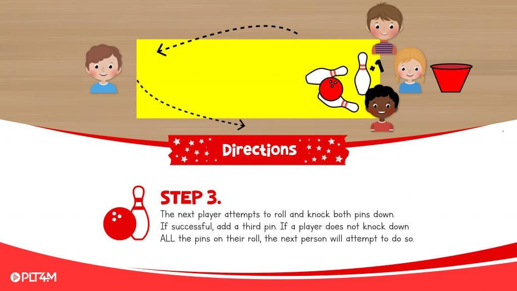 Directions slide for Add A Pin bowling activity.