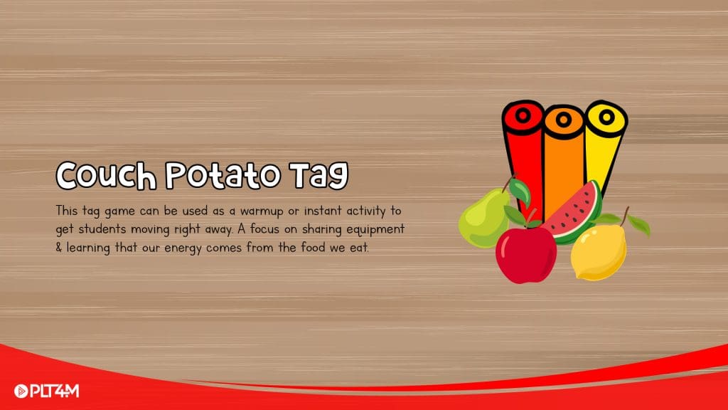 Example tag game for elementary PE - Couch Potato Tag.