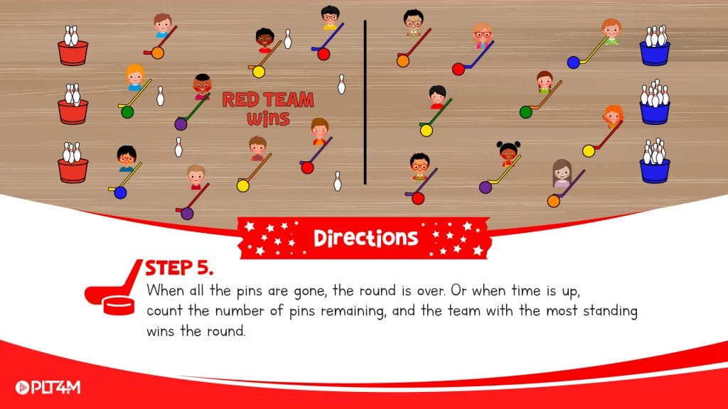 Directions for floor hockey game.