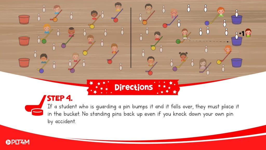 Directions for floor hockey game.