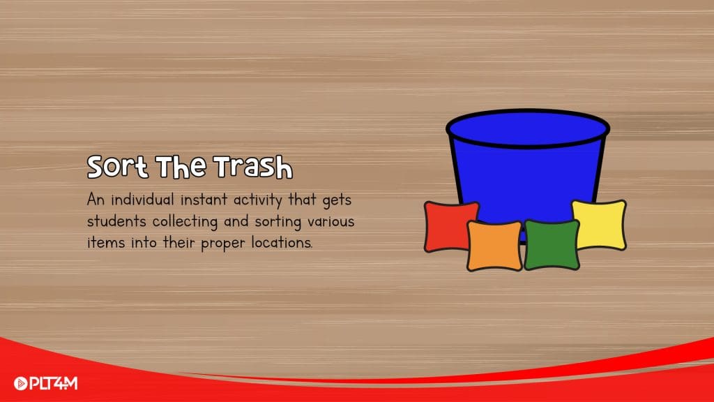 Sort The Trash Instant Activity For PE cover photo.