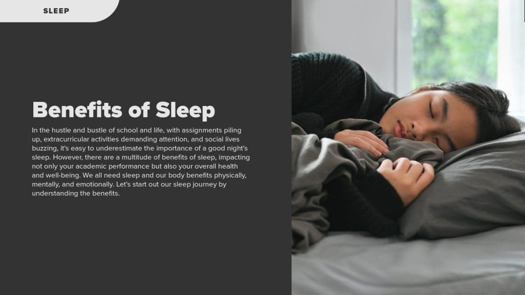 Benefits of sleep article slide 1